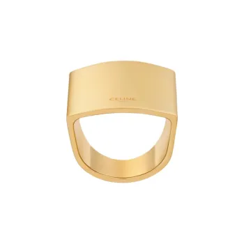 CELINE Formes Abstraites Pyramid Ring In Brass With Gold Finish