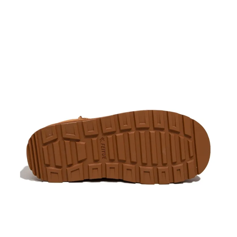 Feiyue Thermal Abrasion Resistant Short Snow Boots 4cm Women's Camel-4