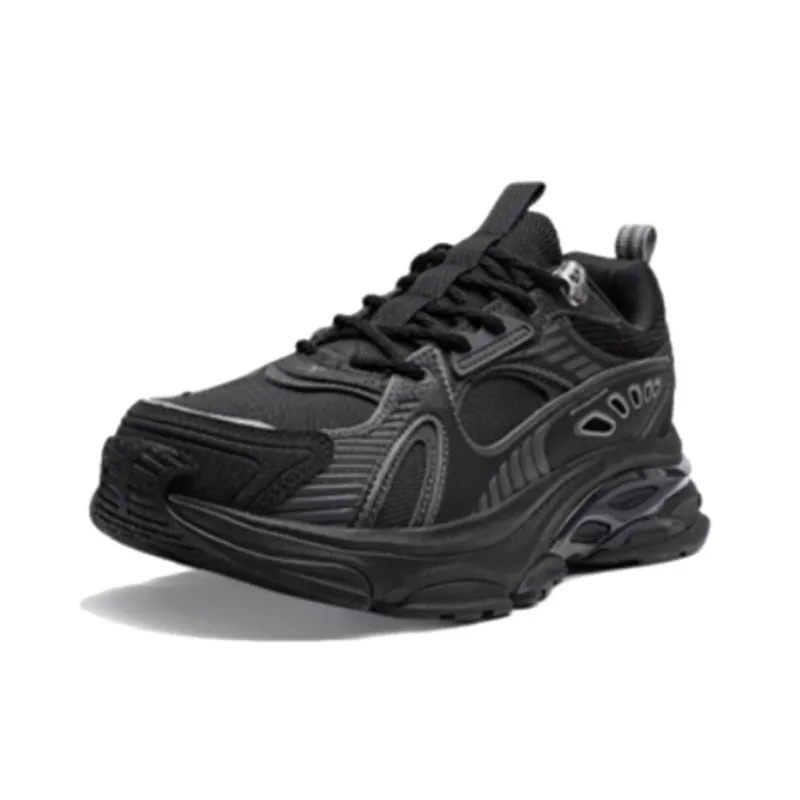 XTEP Non slip Lightweight Low Top Chunky Sneakers Men's Black-1