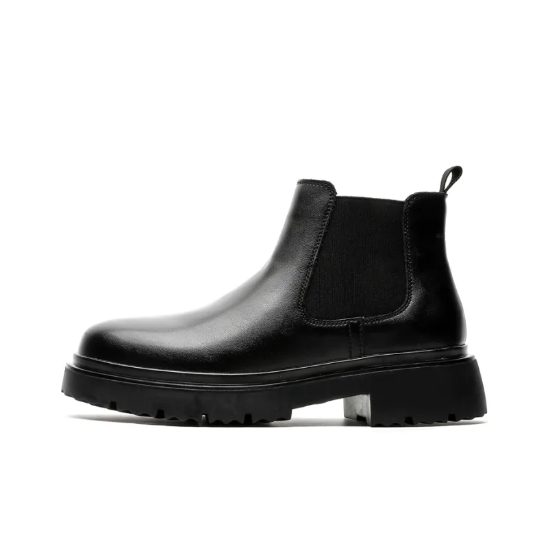 XIAOTOULANG Short Chelsea Boots Men's Black-0