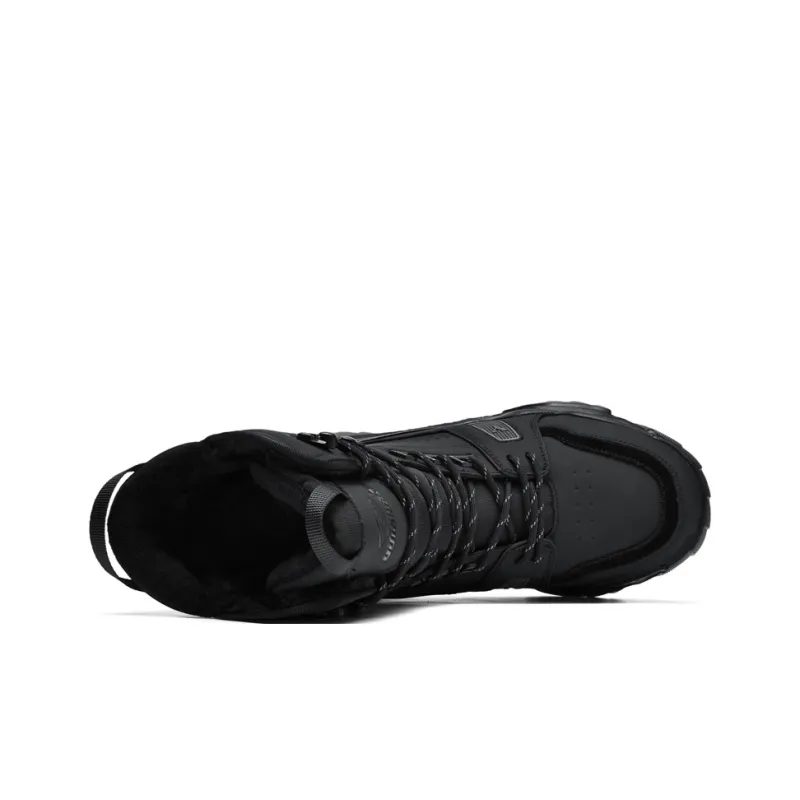 Yi Jiabao Height Enhancing Water Resistant Wear Resistant Crew Outdoor Boots Men's Black-3