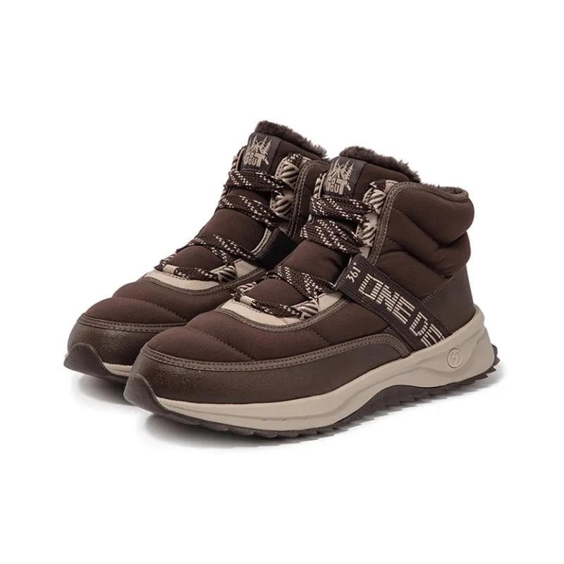361° Fleece Snow Warm Wear-Resistant Slip-Resistant Short Snow Boots Men's Earth Brown-2