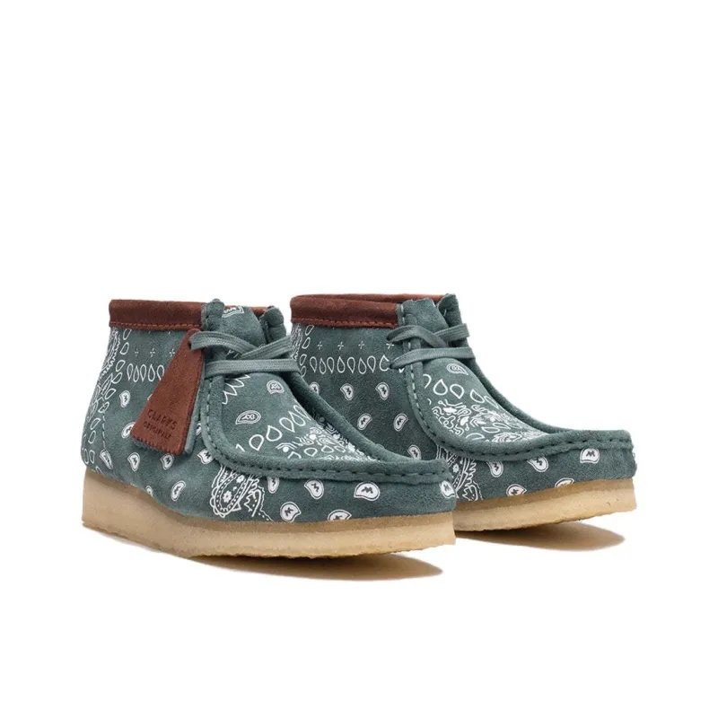 Clarks Originals Wallabee Boot Green Paisley-2