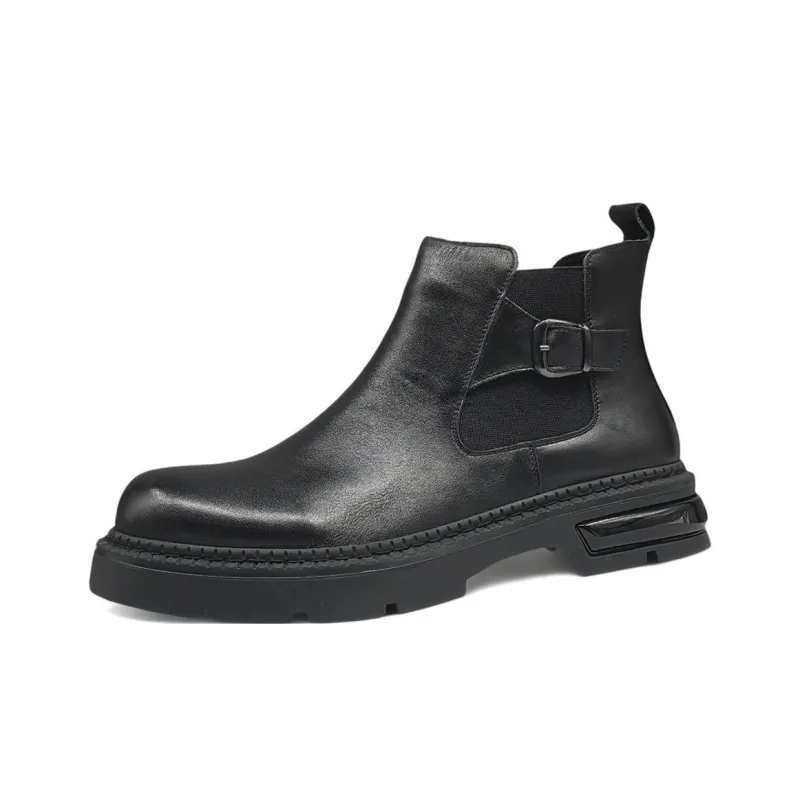 Devanro Short Chelsea Boots 3cm Men's Black-0