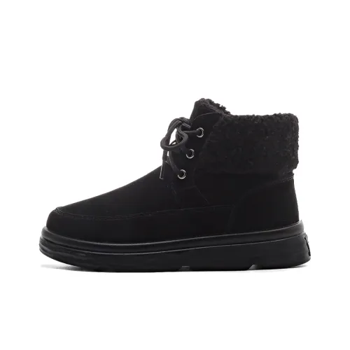 Warrior Warm Cushioning Coverage Height Increasing Wear Resistant Slip Resistant Short Snow Boots Women's Black