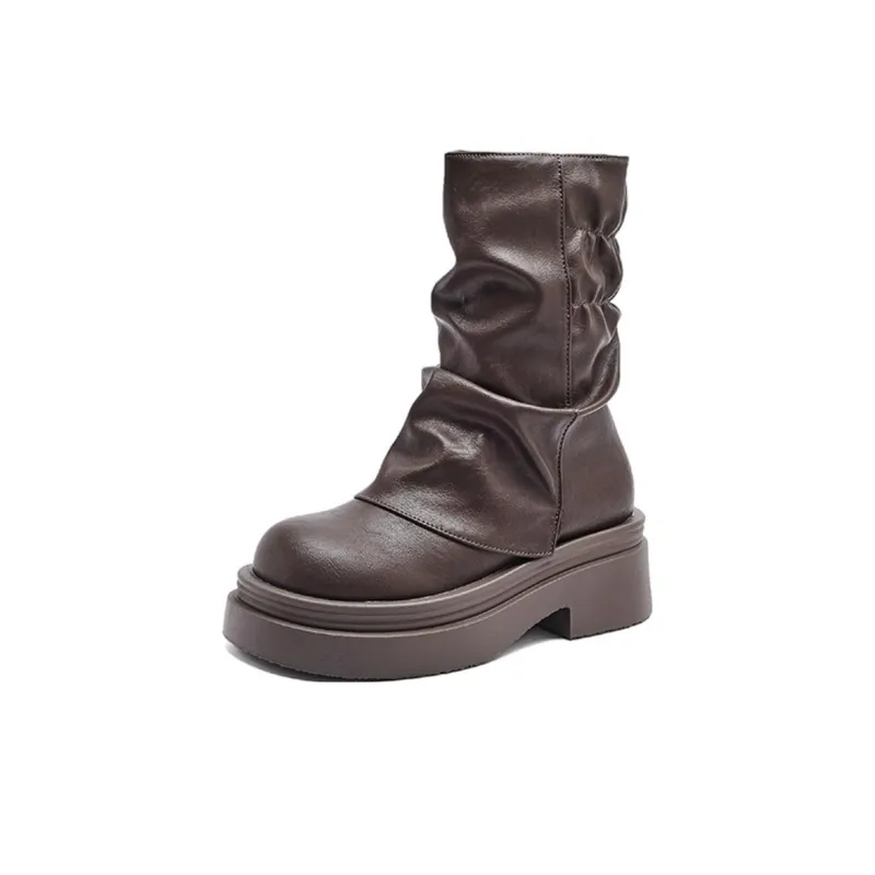AGSDON Ankle Boots Women's Brown-1