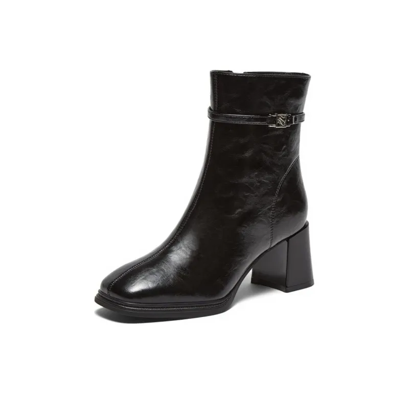 BASTO Ankle Boots Women's Black/Burgundy/Brown/Beige-1