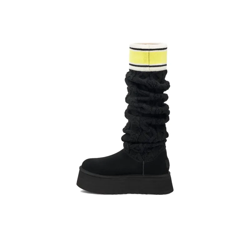 UGG Classic Sweater Letter Tall Boot Black Women's-0