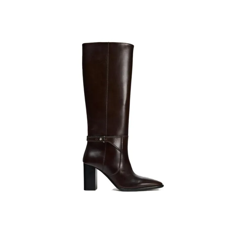 ZARA Knee-high Boots Women's Brown-1