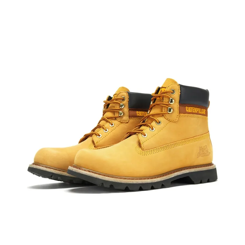 CAT Colorado Series Crew Mountaineering Travel Outdoor Boots Martin Boots Yellow Boots Men's Yellow-2