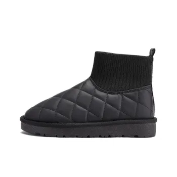 Warrior Warm Height Increasing Short Mid Calf Snow Boots Women's Black