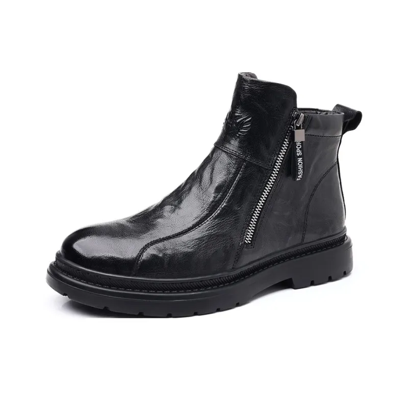 YEDANI Ankle Boots Men Black/Red-0