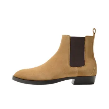 ZARA Short Chelsea Boots Men's Sandy Brown