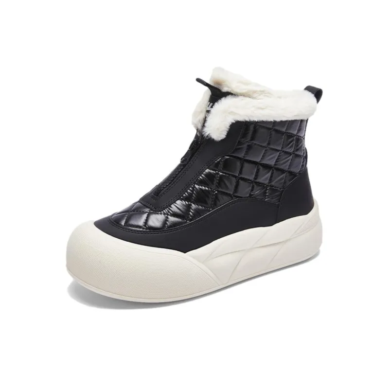 Warrior Short Mid Calf Snow Boots Women's Black-1