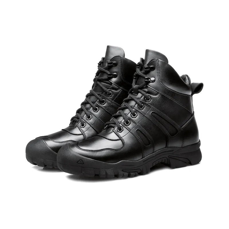 Strongman 3515 Men's Boots Winter Warm Wool Boots Cow Leather Ankle Boots-2