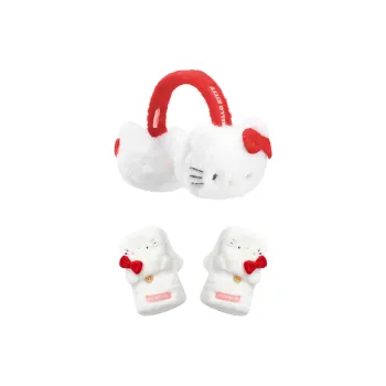 Hello Kitty Polyester Knit Gloves Unisex Red White