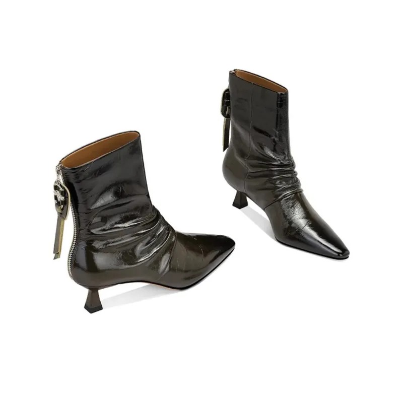 JESSICA SOPHIA Ankle Boots 4cm Women's Brown-1