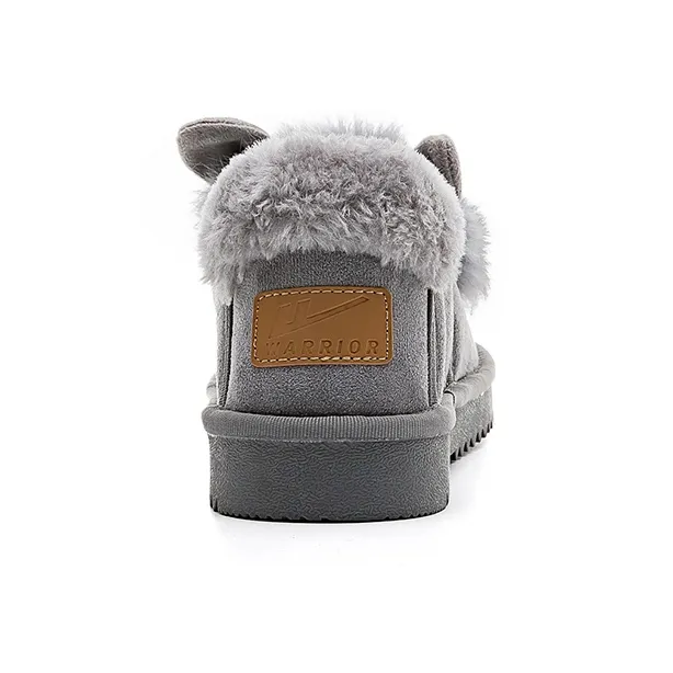 Warrior Warm Wear Resistant Slip Resistant Short Snow Boots Women's Gray-3