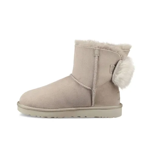 UGG Fluff Bow Mini Fleece Lined Light Grey Women's