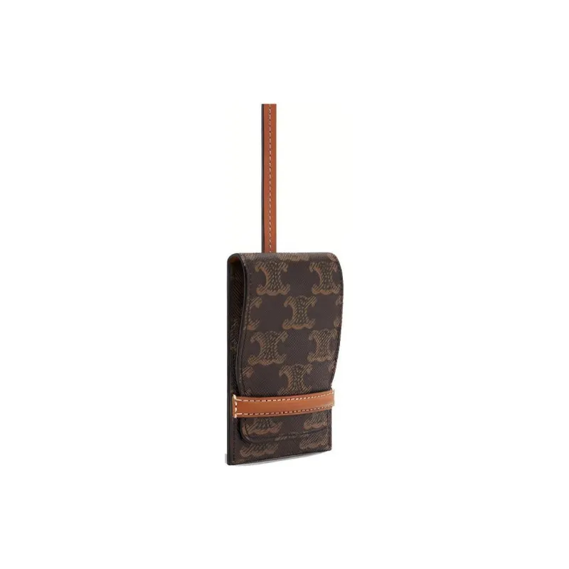 CELINE Triomphe Canvas With Calfskin Bag Accessories Unisex Tawny-2