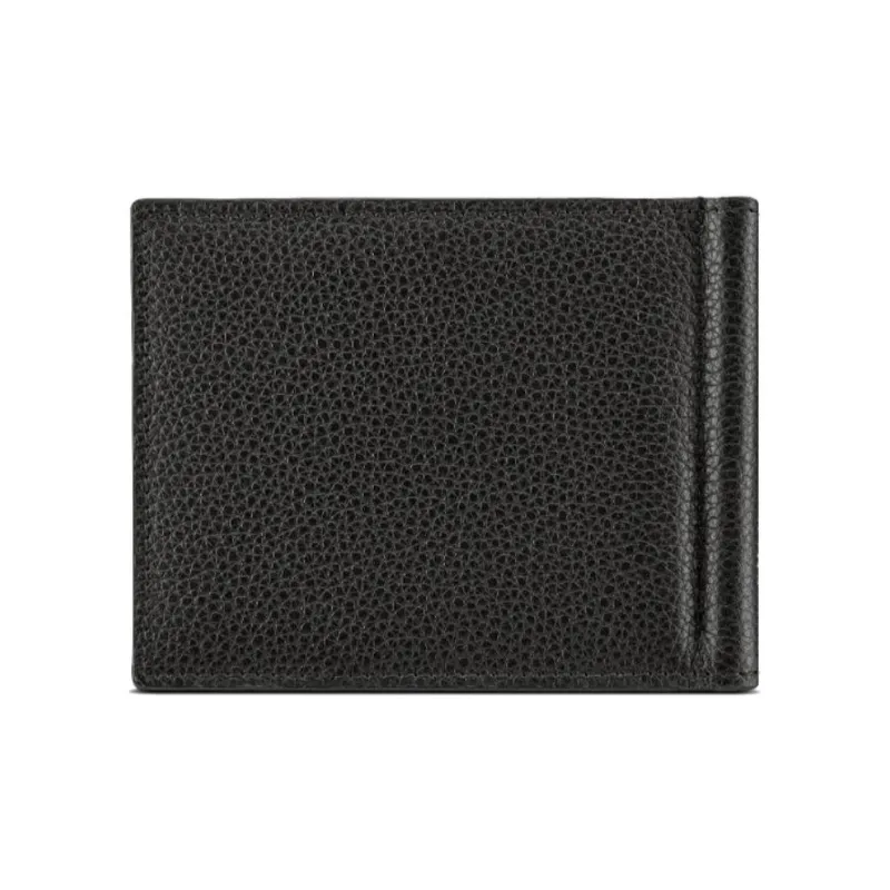 DIOR Cow Leather Cash Ticket Clip Wallet Card Holder Men's Black-1