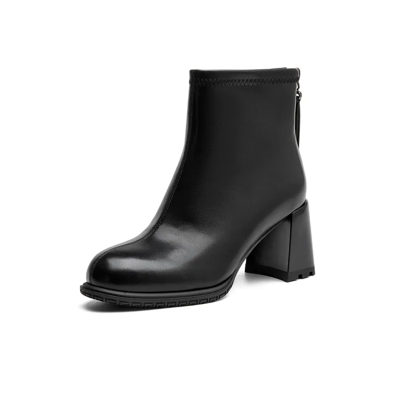 AOKANG Ankle Boots 7.3CM Women's Black-0