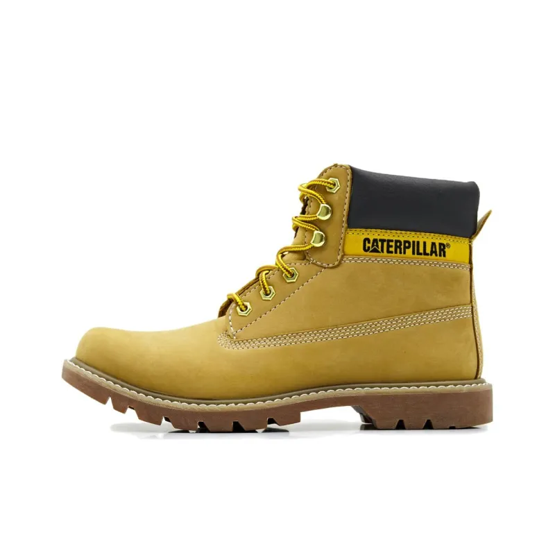 CAT Wear Resistant Slip Resistant Ankle Length Outdoor Boots Unisex Yellow-0