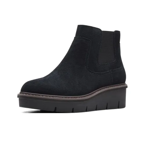 Clarks Short Chelsea Boots Women's Black
