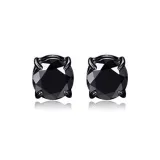 Black 4-Prong 6mm Clip-on Earrings 1 Pair