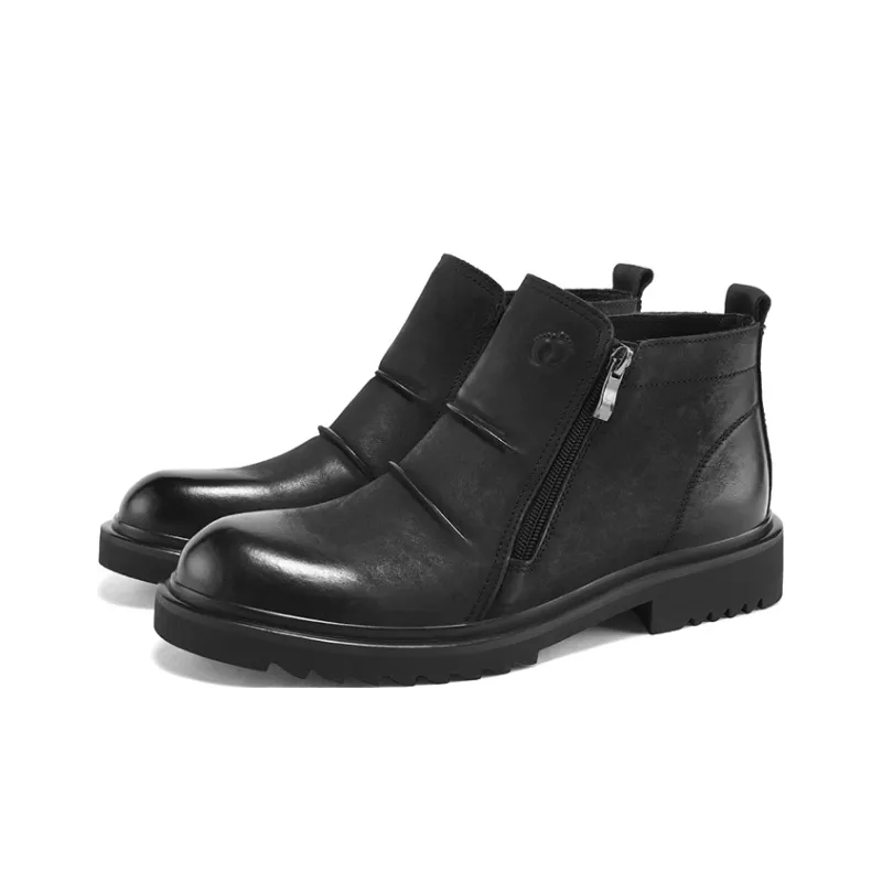 HANG TEN Ankle Boots Men Sub Chan Black/Cambridge Brown-5