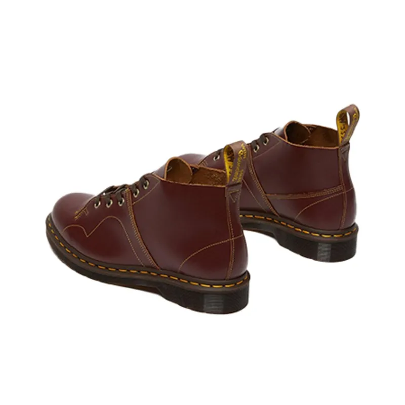 Dr.Martens Church Smooth Leather Monkey Boots Dark Red-3