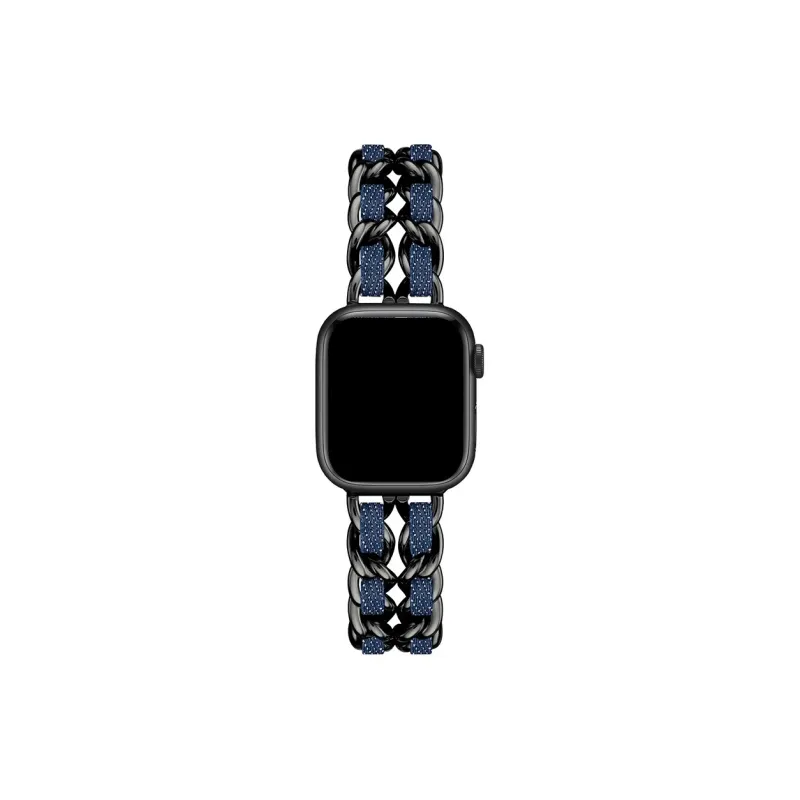 CHRROTA Watch Band Compatible With All Devices Denim, Metal-9