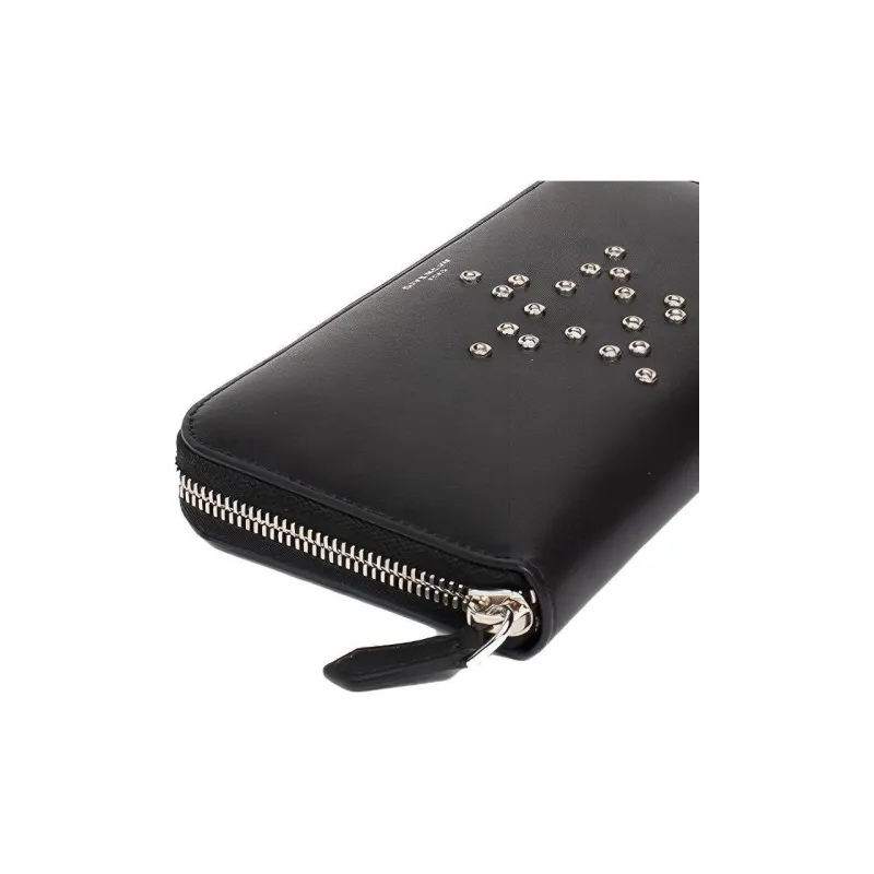 GIVENCHY Cow Leather Clutch Wallet Card Holder Unisex Black-5