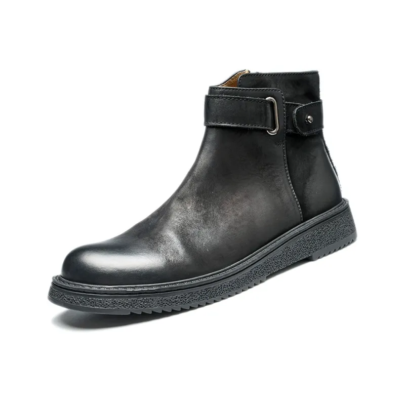 MANSA Chelsea Boots Short British Vintage Fashion-5