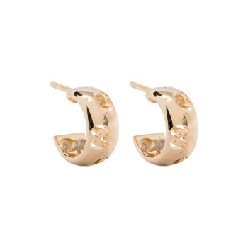 GUCCI 18K Yellow Gold Icon Hoop Earrings