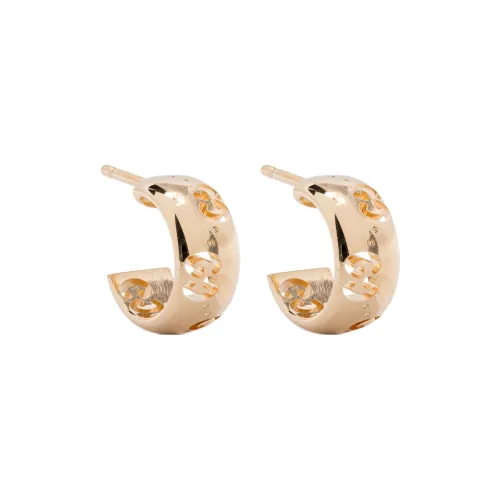 GUCCI 18K Yellow Gold Icon Hoop Earrings