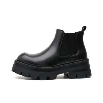 Chi Wolf Short Chelsea Boots Men's Black