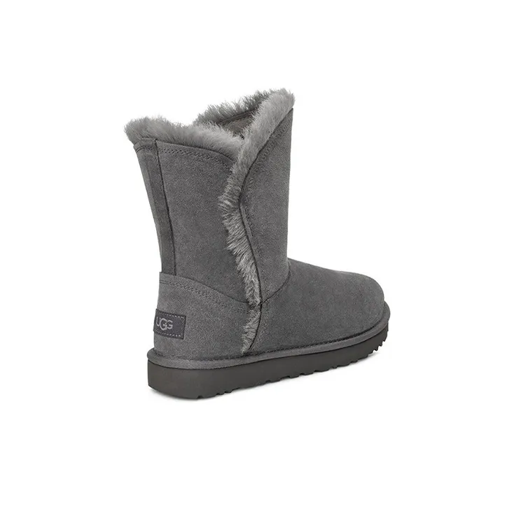 UGG Classic Short Fluff High Low Fleece Lined Gray Women's-3