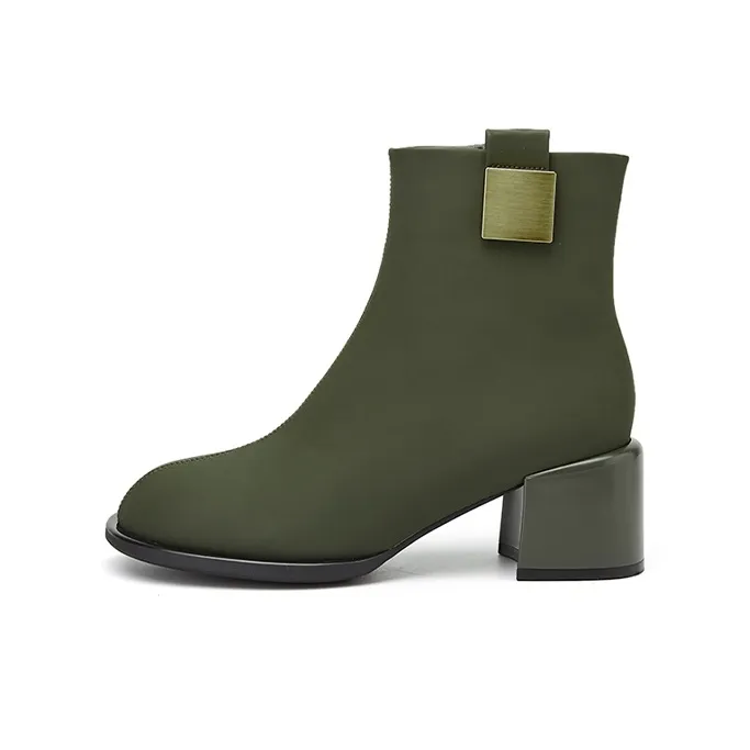 DAPHNE Ankle Boots Women's Black/Green-3