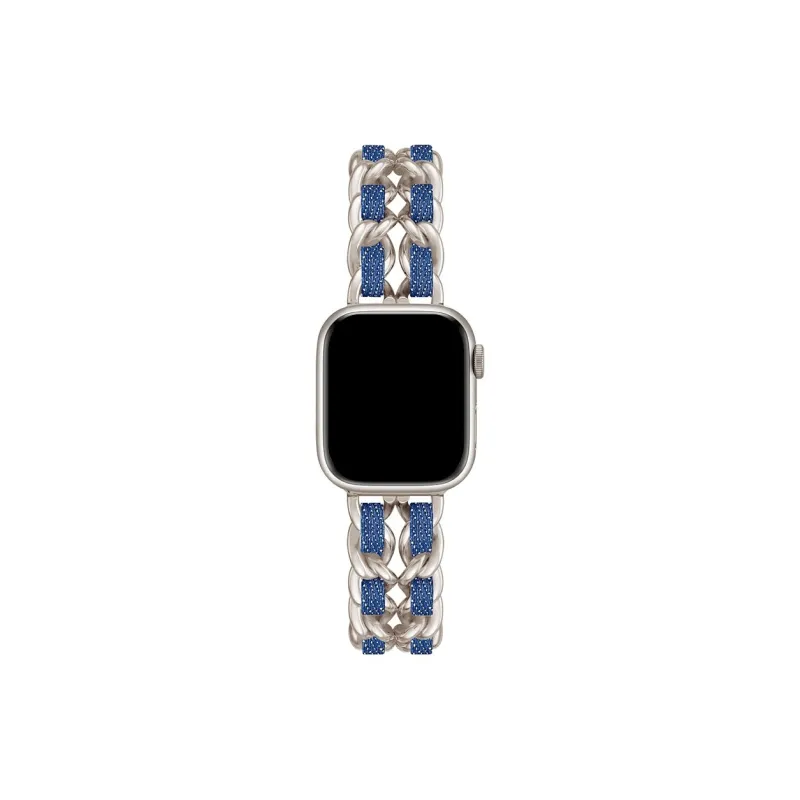 CHRROTA Watch Band Compatible With All Devices Denim, Metal-0