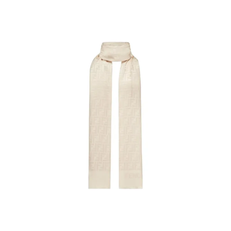 FENDI Silk Silk Scarves Women's Beige-1