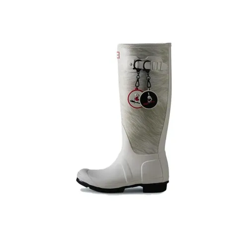HUNTER Water Resistant Slip Resistant Rain Boots Women's Pearl White
