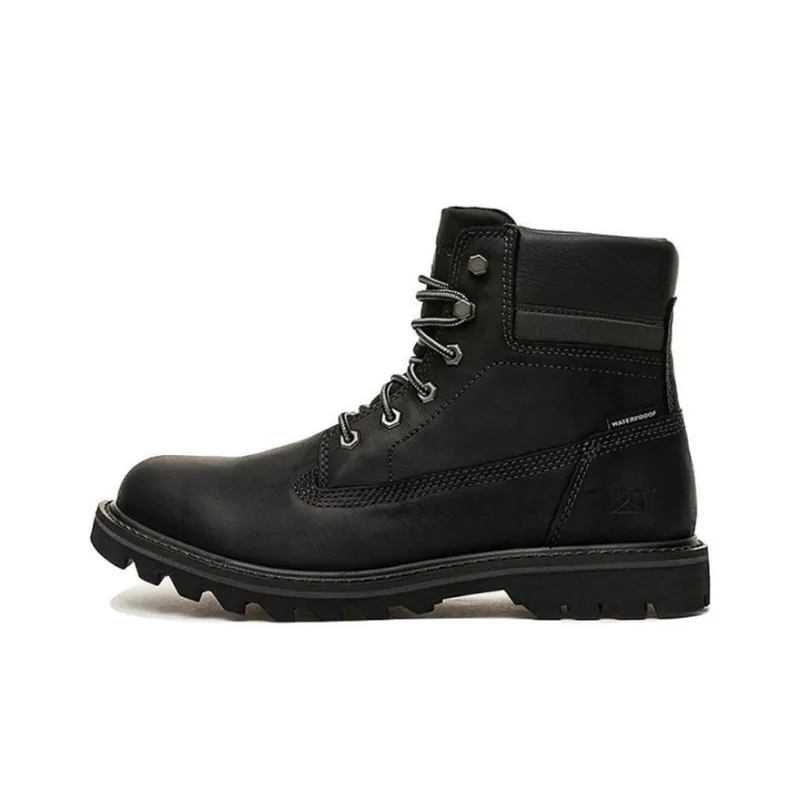 CAT Wear Resistant Slip Resistant Crew Outdoor Boots Men's Black-0
