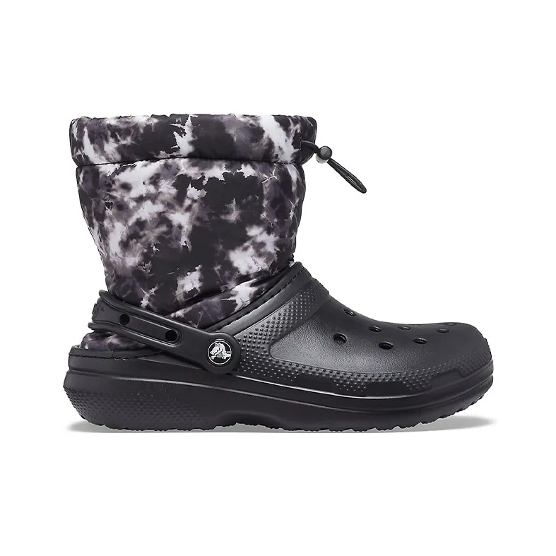 Crocs Classic Lined Neo Puff Tie Dye Boots 'Black White'-1