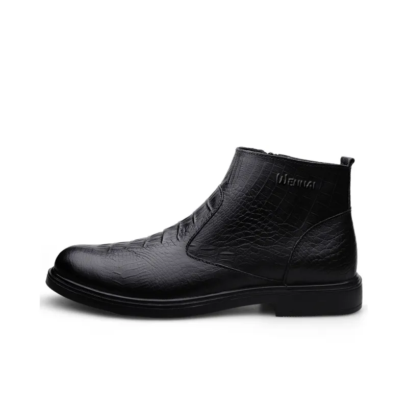 Wen Nai Ankle Boots Men's Black-6