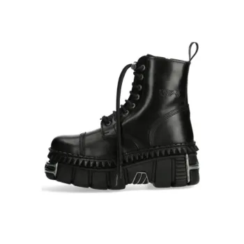 NEW ROCK Ankle Boots 6cm Unisex Black