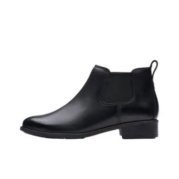 Clarks Short Chelsea Boots Women's Black