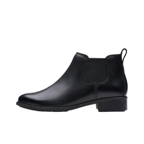 Clarks Short Chelsea Boots Women's Black