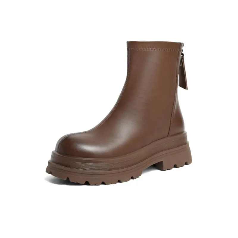 BELLE Ankle Boots 5.5cm Women's Ecru Black Brown-18