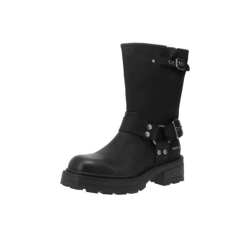 REPLAY Brigitte Polyurethane Ankle Boots 5cm Women's Black-0